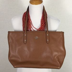 NWOT Coach cognac pebbled leather tote - 2014/15